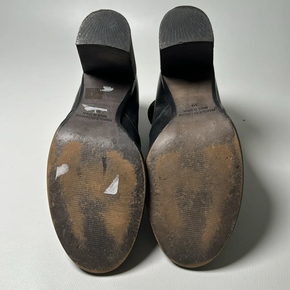 Free People Black Leather Ankle Boots - sz 39